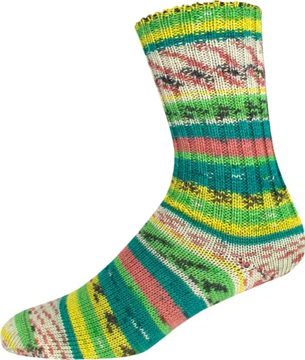 Supersocke 100 Sort.295 Wellness-Color dunkelgrün/hellgrün/rosa