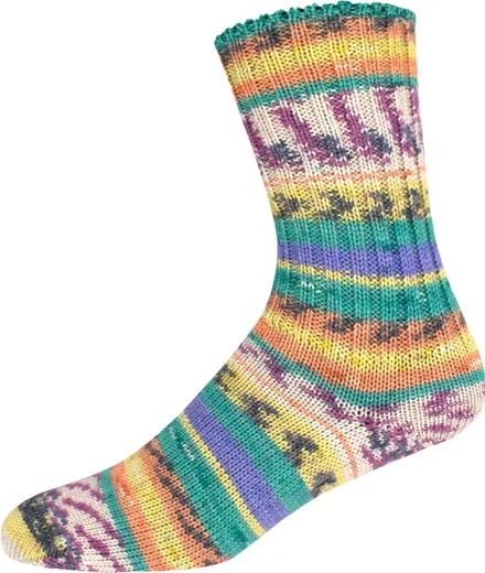 Supersocke 100 Sort.295 Wellness-Color orange/türkis/lila