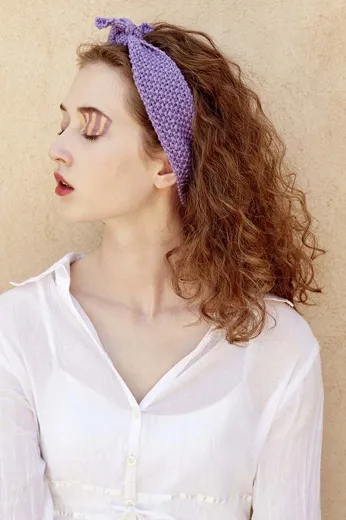 Stirnband geknotet aus WOOLADDICTS HAPPINESS