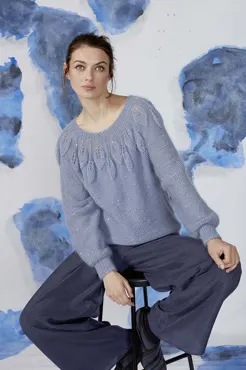 Pullover Top Down aus MOHAIR FANCY