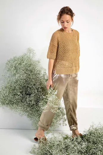 Kurzarm-Pullover aus CREALINO