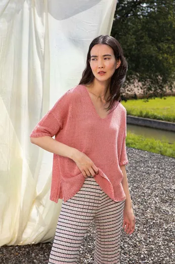 Kurzarm-Pullover aus CREALINO