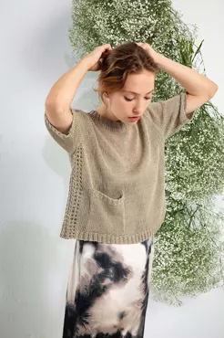 Kurzarm-Pullover aus CREALINO