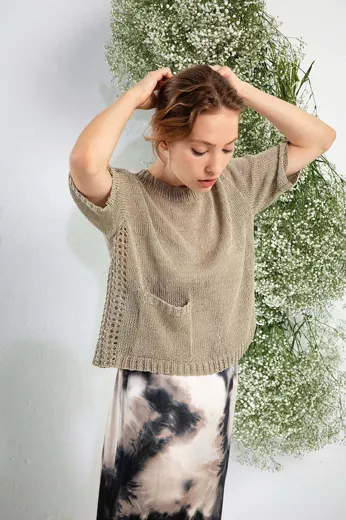 Kurzarm-Pullover aus CREALINO
