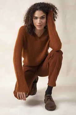 Pullover Top Down aus LACE LAMÉ