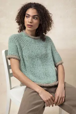 Kurzarm Pullover Top Down aus SURI ALPACA