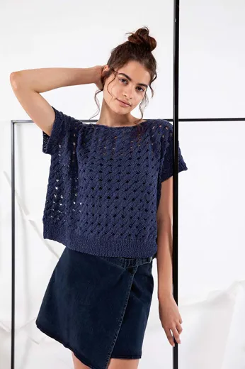 Kurzarmpullover aus LINO