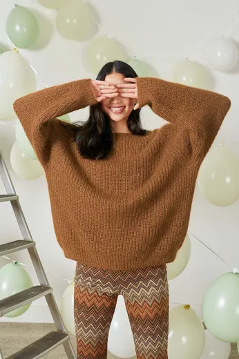 Pullover Top Down aus LACE