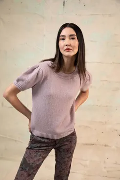 Kurzarmpullover aus CASHMERE LACE und CASHMERE DREAMS