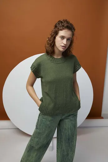 Kurzarmpullover Top Down aus NOELLE
