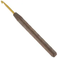 Wollhäkelnadel Walnuss Gold 16/4.5