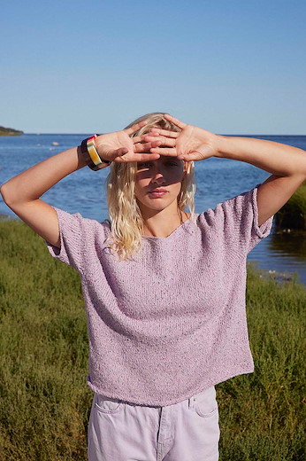 Kurzarmpullover TopDown CHRISTINE aus COTTON TWEED