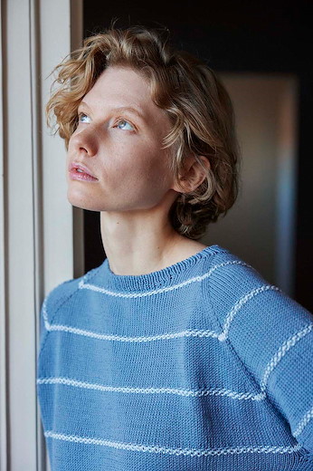 Kurzarmpullover Top Down BARBARA aus BABY COTTON